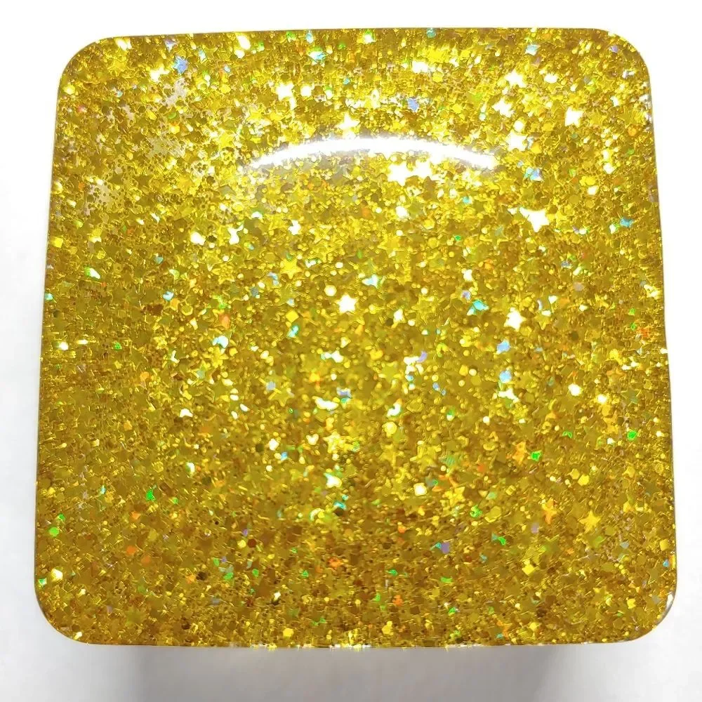 *Sale* Jewelry Box Square Gold Glitter
